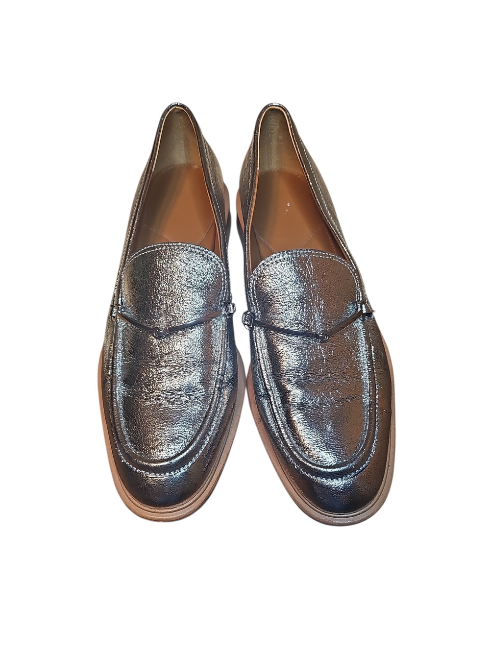 Franco Sarto Metallic Silver Penny Loafers